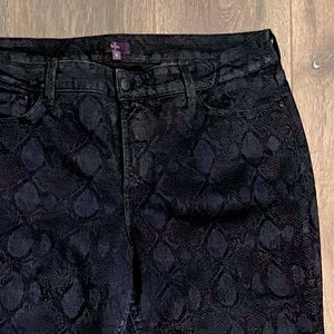Snakeskin Pattern Skinny Jeans